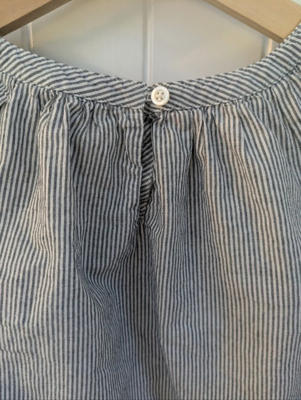 GAP Kids Striped and Embroidered Peasant Top